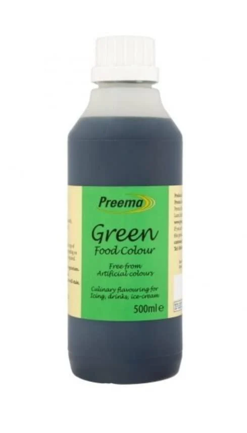 Preema | Green Colour Liquid 500ml | Premium Bright Colour | Ideal For Cake Making & Cake Icing | Quality Food Colour - Generic