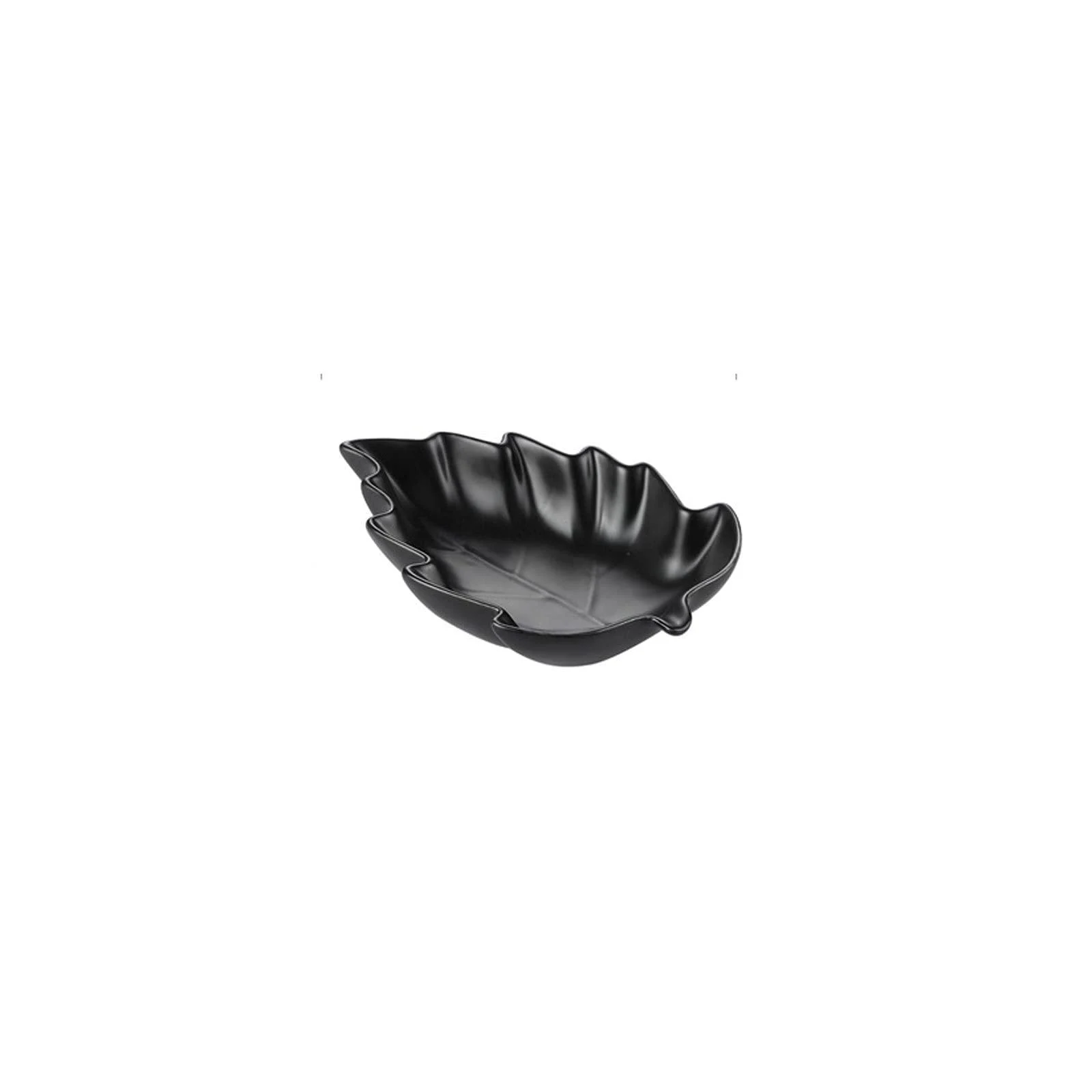 Fruit TrayCeramic Leaf-Shaped Western Plate Kitchen Tableware Irregular Dessert Plate Household Fruit Storage Plate Kitchenware (Color : Black)