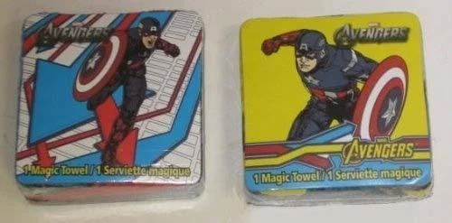 2 Different AVENGERS Captain America Magic Pop Up TOWEL Wash Cloths Varies designs - Marvel