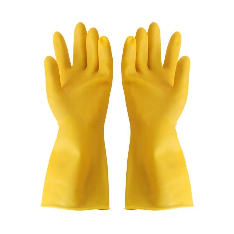1 Pair Protective Gloves Latex Thickened Dishwashing Cleaning Household Gloves Average - BOEBIZ