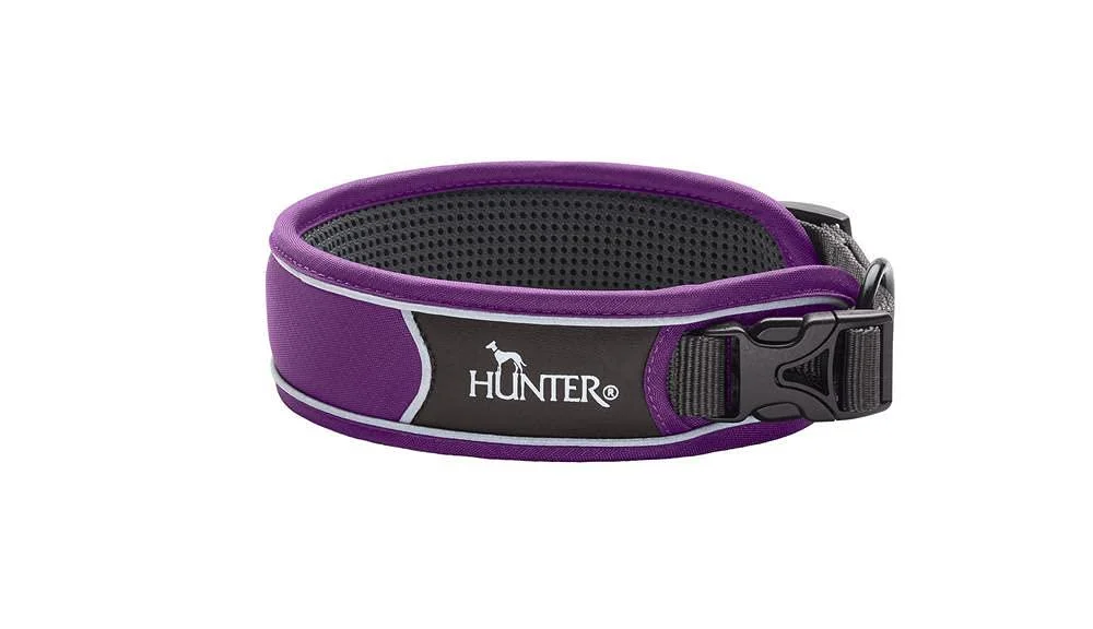 HUNTER DIVO dog collar nylon S purple/grey Purple S