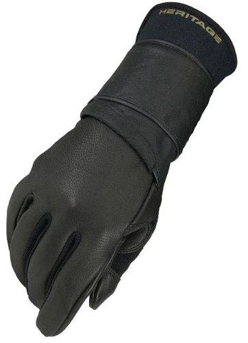 Heritage Pro 8.0 Bull Riding Gloves, Size 7, Black - Heritage Products