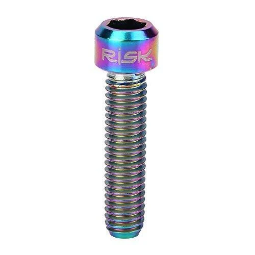 Vbestlife Titanium Disk Brake Bolts Hex Bolt 2Pcs M6 X 25mm Screw Bolts for Mountain Bike Bicycle Disc Brake Caliper Multicolor