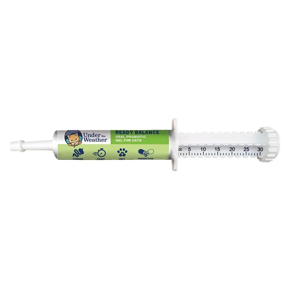 Under the Weather Pet | Ready Balance for Cats & Dogs 1.05oz | Oral Probiotic Gel, Supports Normal Digestive Balance, Upset Digestion | Beneficial Bacteria, Live Probiotics, Vitamins For Cats - Ready Balance