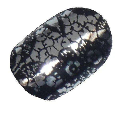 Chix Nails Nail Wraps Black Silver Lace Designer Fingers Toes Vinyl Foils - Chix Nails - Quality Nail Wraps