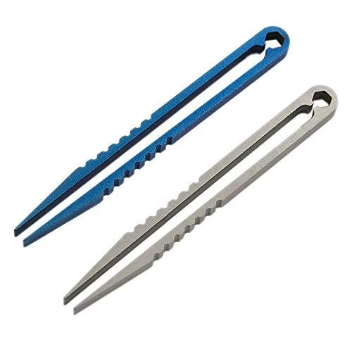 SHAPOKY Mini Tweezers Portable Alloy Camping Outdoor Travel Mini Tool