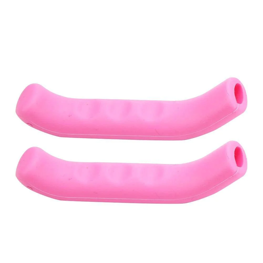 Bicycle Brake Lever Cover, Bike Brake Lever Protector Silicone Cycling Grips Accessory(Dark Pink) - VGEBY1