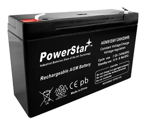 PowerStar USA 6V 12AH F2 Replacement Streamlight Litebox Battery