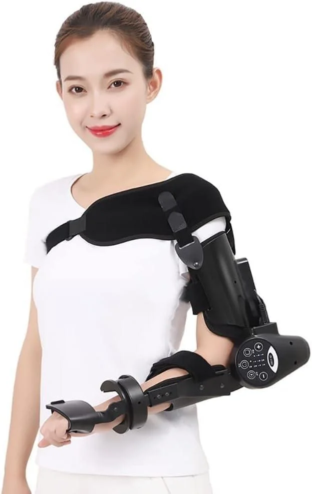 Arm Flexion And Extension Exerciser Elbow Joint Stretching Trainer Elbow Joint Orthotics Protector Brace With 2 Modes And 2 Speed Adjustable 3-speed Adjustable Arm Rest Length (Color : Left Arm)