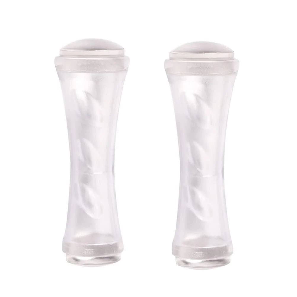 HEALLILY 2pcs manicure art stamper double head nail printing stamper transparent manicure stamp