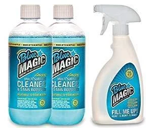 Blue Magic Cleaner 2 X 500 ml Concentrate Bottles Stain Remover- Makes up to 100 Re-fillable bottles