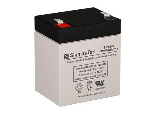 6FM4 12 Volt 5 AmpH SLA Replacement Battery with F1 Terminal - SigmasTek