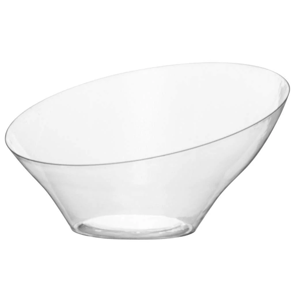Plastic Bowl - Large | Clear | Angled Bowls | 1 Pc.
