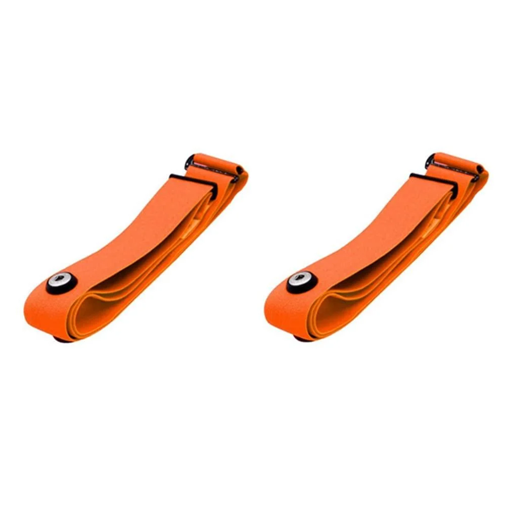 INTCHE 2pcs Elastic Heart Rate Chest Strap Bands for Geonaute H7 - - - (Orange)