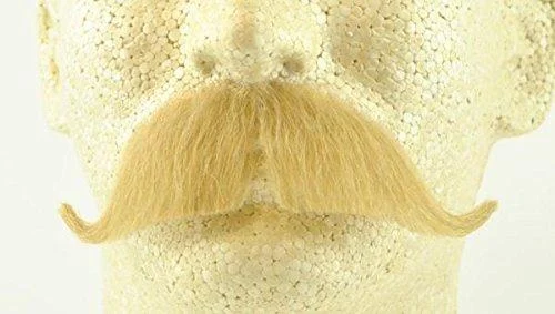 YBW Colonel Major Moustache BLONDE w/Spirit Gum Adhesive - 100% Human Hair - no. 2014 - REALISTIC! Perfect for Theater - Reusable!