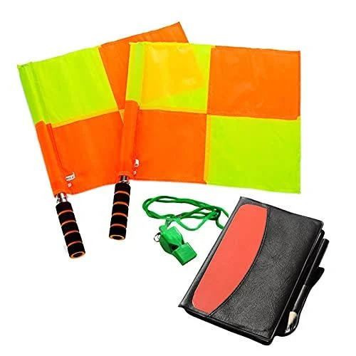 MANZONI Referee Kit Checkered Flags Wallet Notebook with Red Yellow Card and