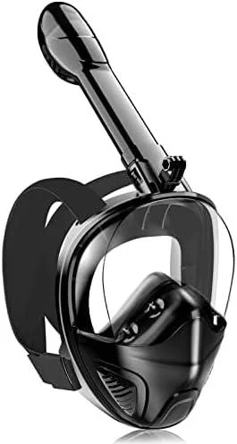 Ezire Full Face Snorkel Mask for Adults for Man and Women - Black-L