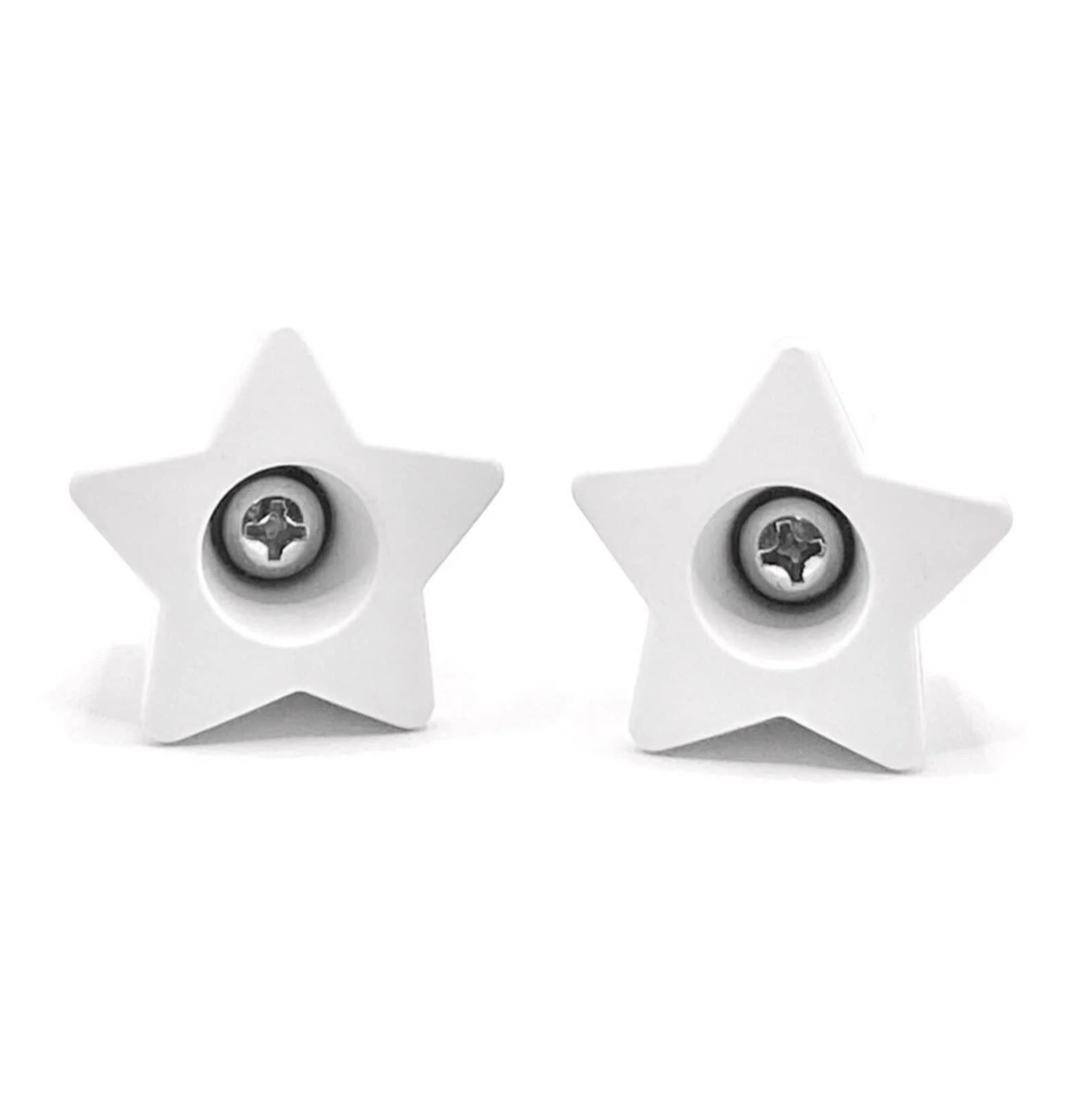 ROLLERSTUFF Bolt-On Twinkle Toes Star Toe Stops, OYSTAR Pearl (White)
