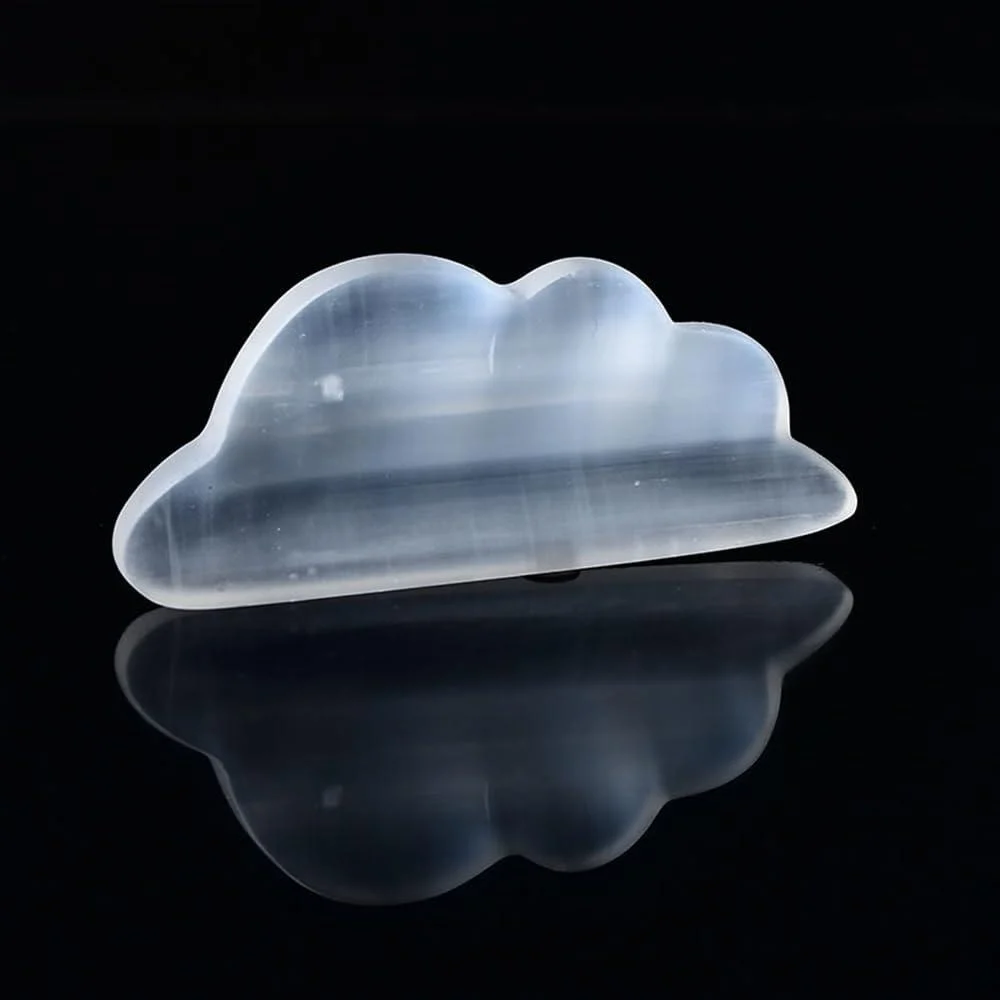 Cloud Shaped Bowl Natural Selenium Crystal Gypsum Cast Disc Reiki Gem Specimen Home Bowl Decorating Gift - PAKMEZ