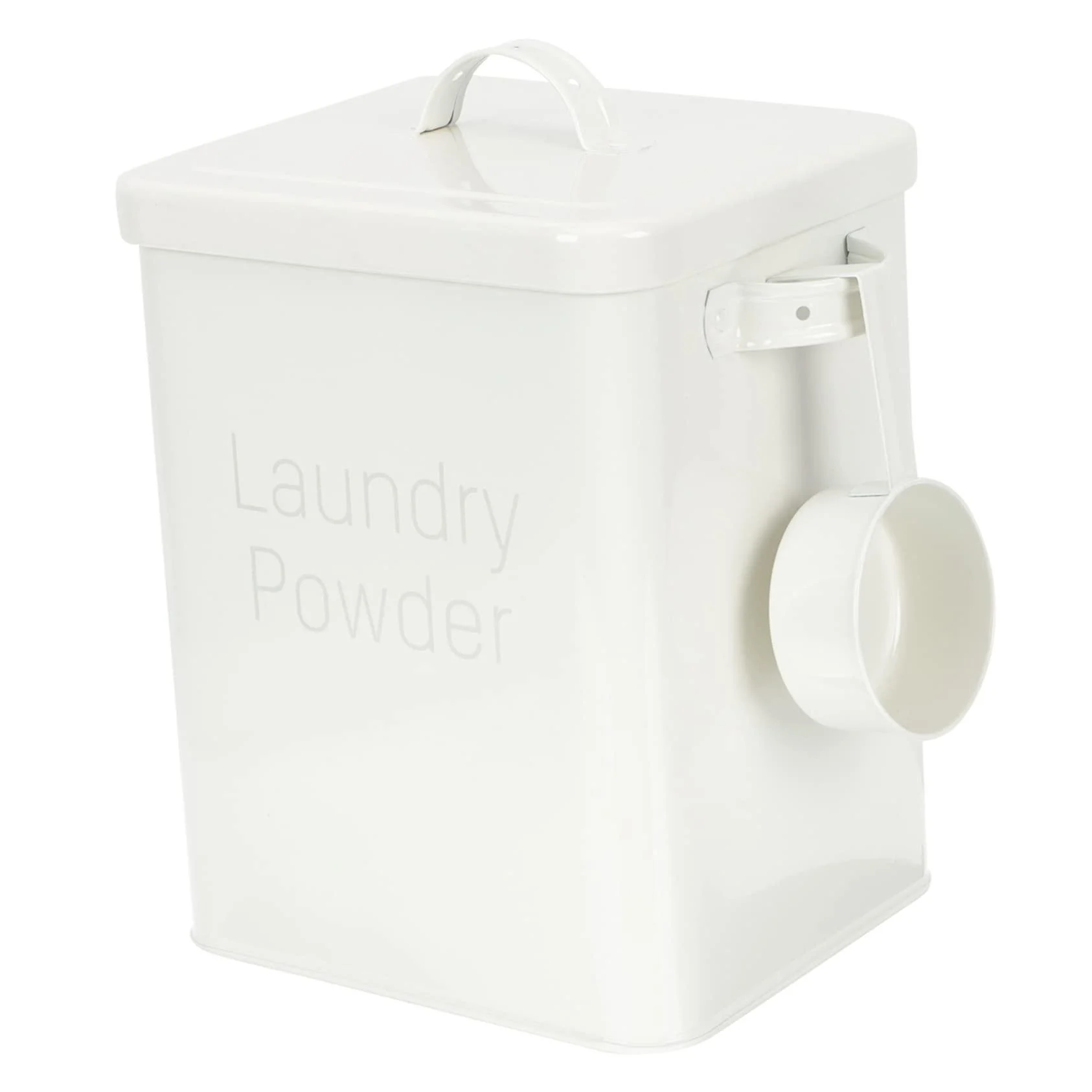 FOYTOKI Box Dispenser Lidded Storage Bin Laundry Dispenser Refillable Containers Iron White 1 count (Pack of 1) White