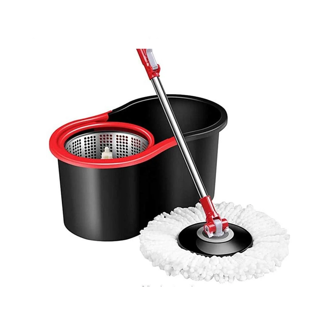 360 Degree Spin Mop Floor Cleaning System Stainless Steel Dry Basket for Home Office and Kitchen to pursue happiness - LSXGDJS