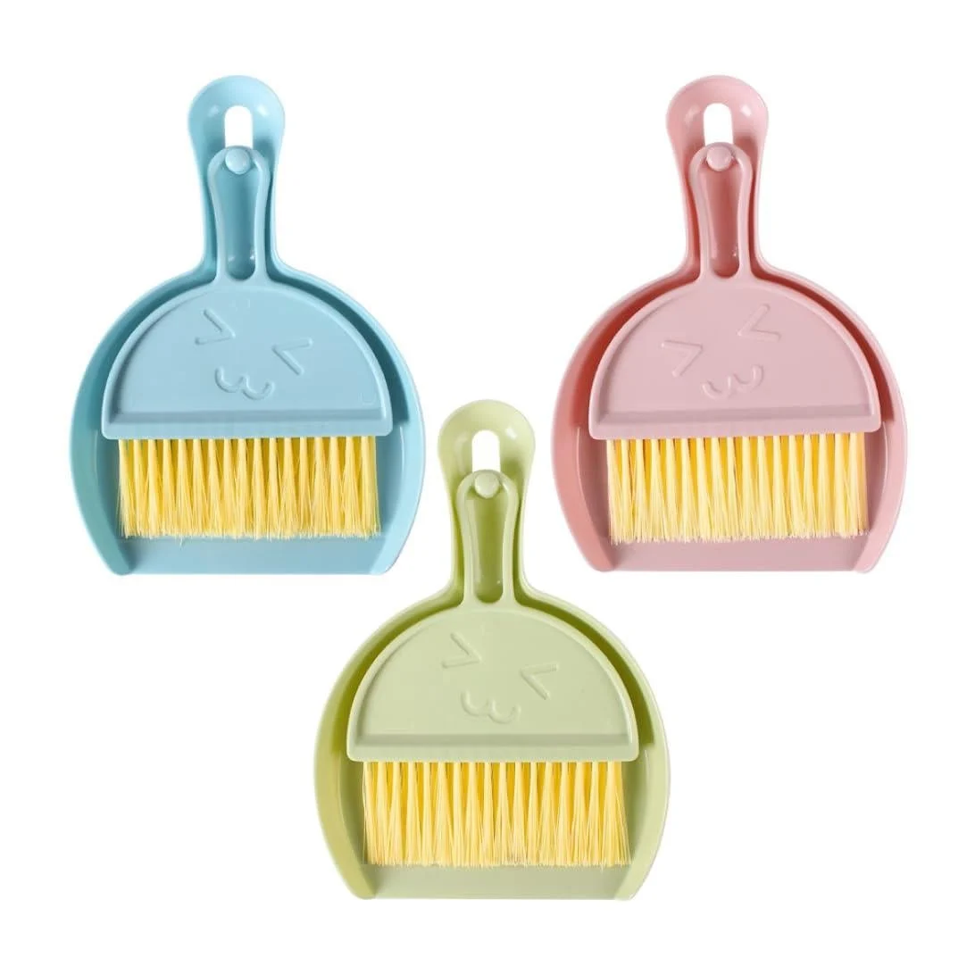 Mini Dustpan Brush Set Desktop Keyboard Cleaning Brush Small Sweeper for Office Car 3Sets Household Products - DAGLLGEW