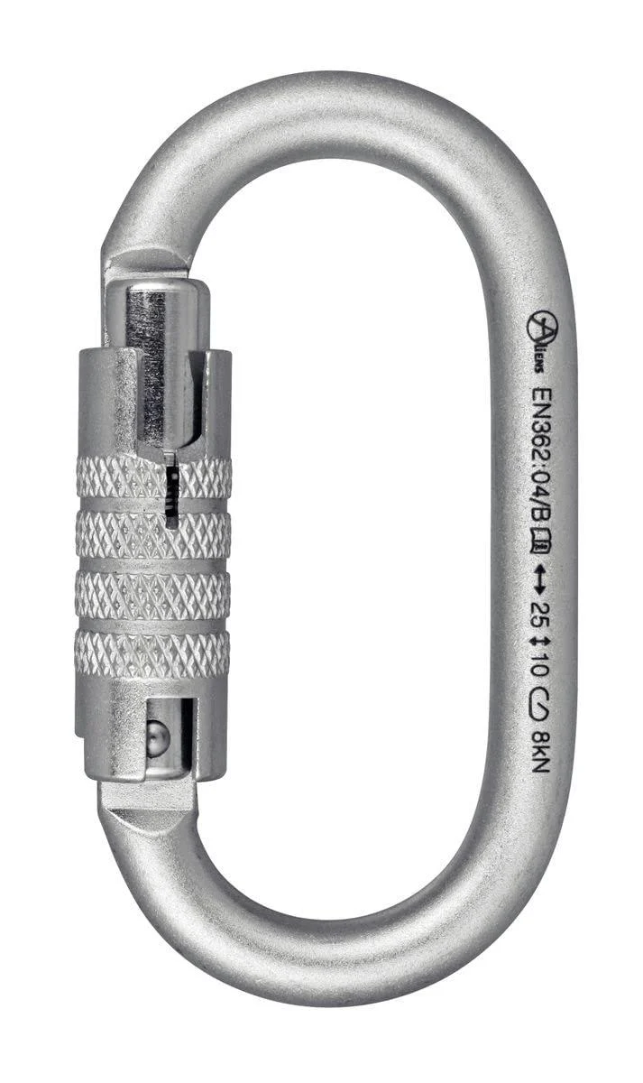 ALIENS Total Oval steel carabiner silver TriLock