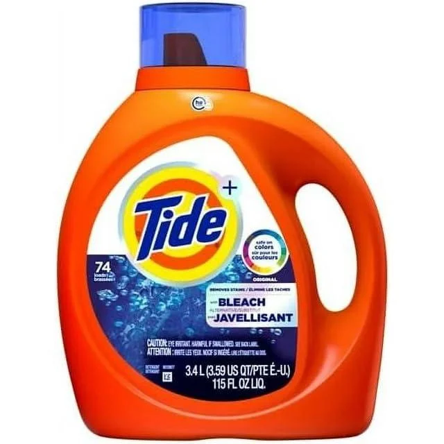 Tide Plus Bleach Alternative HE Turbo Clean Liquid Laundry Detergent 115 fl oz 74 Loads