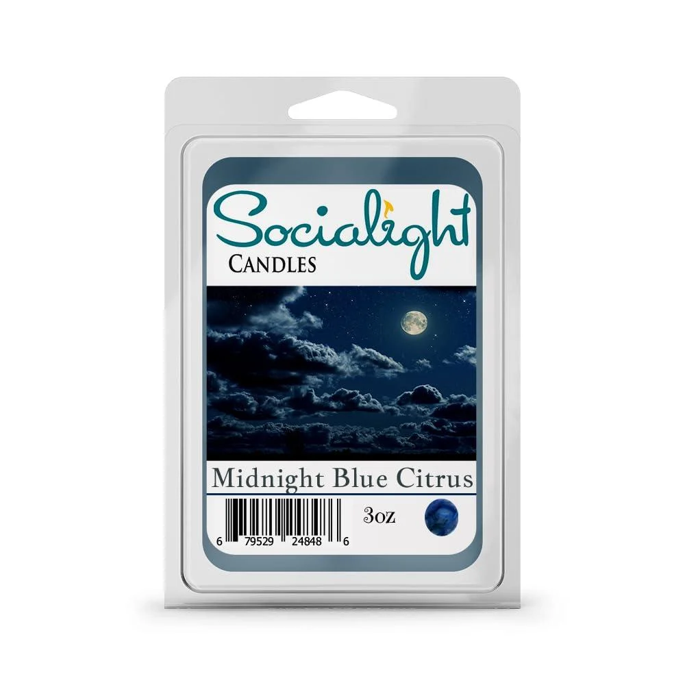 Midnight Blue Citrus Scented Wax Melts - Socialight Candles