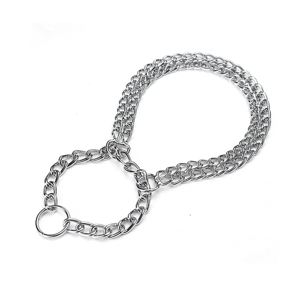 Dog Chain Metal Chain Slip Collar Choker Chain for Dogs Pet Training Walking Choker for Medium Dog Bulldog Rottweiler Training-Silver