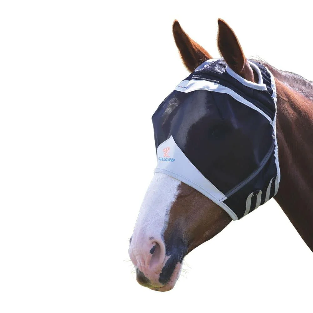 Shires Fine Mesh Fly Mask With Ear Hole - Black Cob