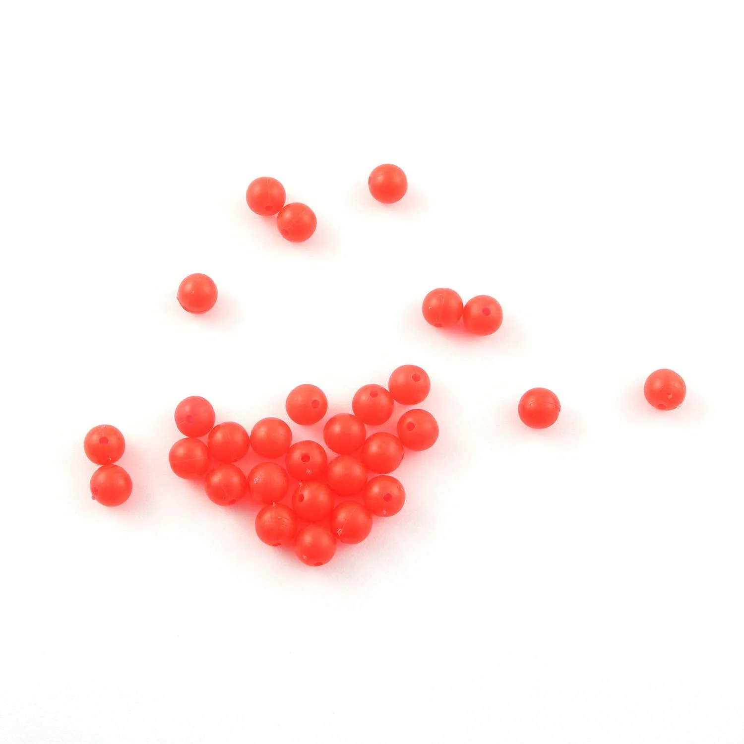 JCBIZ 100pcs 8mm Red Glow Fishing Line Leader Rig Plastic Bait Matching Fishing Supplies Fishing Line Beads