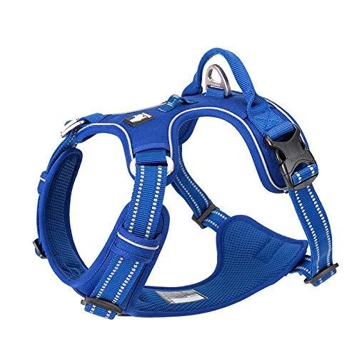Truelove No Pull dog harness reflective dog harness for dogs adjustable soft padded petroleum vest with simple operating handle TLH56512 L Royal Blue - WINHYEPET