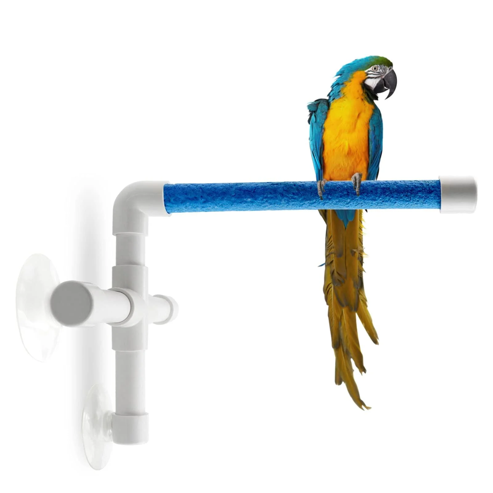 CZWESTC Bird Perch with Suction Cup, Parrot Shower and Window Perch Stand, Parrot Wall Bath Standing Rack for Bird, Cockatoo, Macaw, Parrot, Parakeet (Assorted Colors)