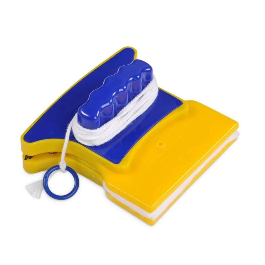Glass Cleaner Double Side Magnetic Glass Wiper Square Shape with 2 Cotton for Window - URRNDD