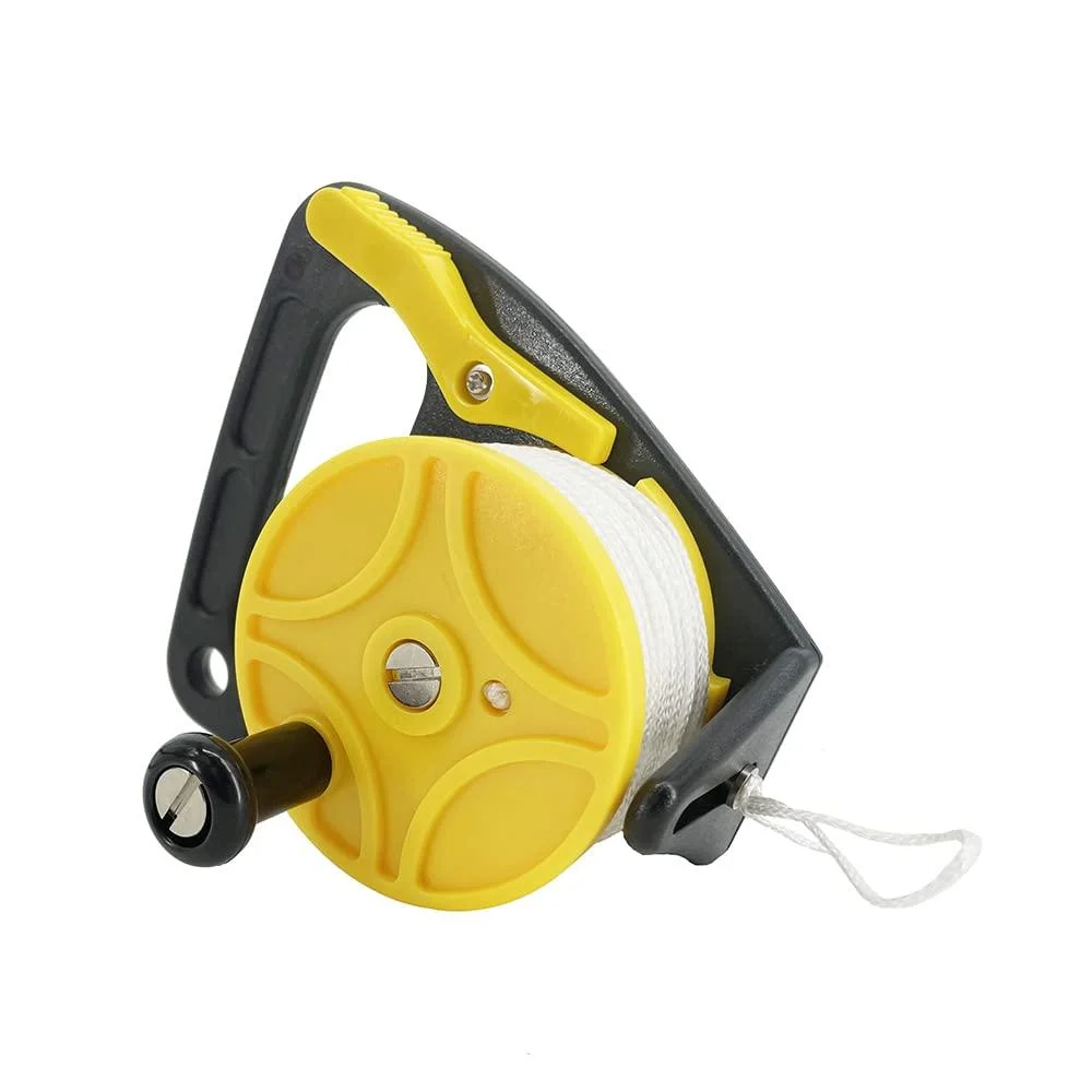 Scuba Diving Reel with Thumb Stopper, for Safety Underwater Diving Snorkeling and Recreational Diving and Spear Fishing (46m, Yellow) 46m Yellow - NC