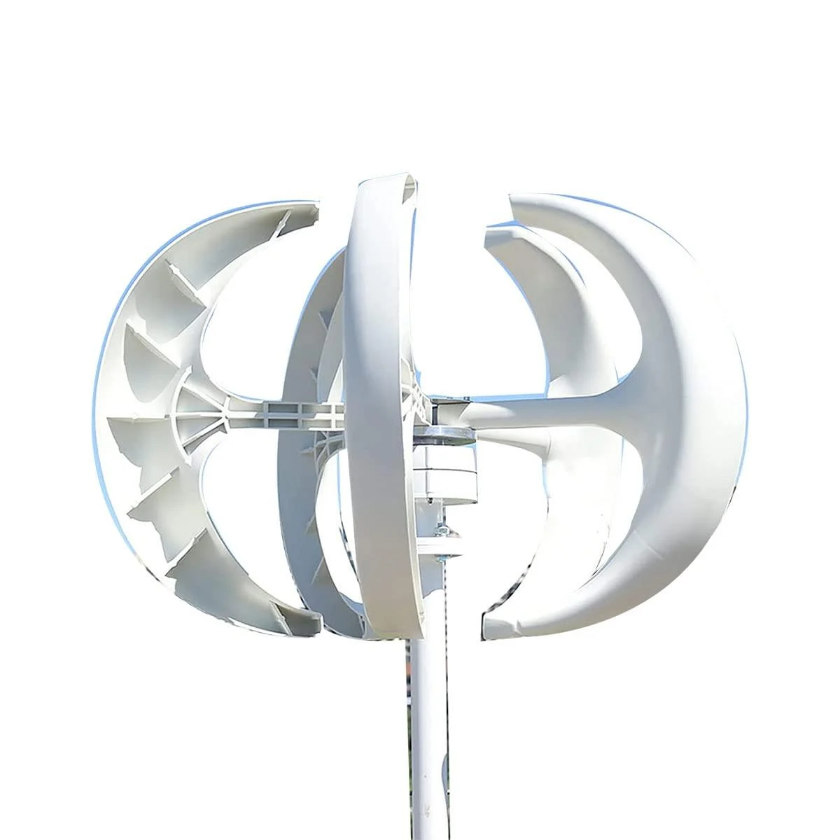 Wind Turbines 5 Blade Wind Vertical Axis Generator 3 Phase AC Permanent Magnet Generator Wind Turbine Kit 24V (24V) - GFISGHBIURTEOAG