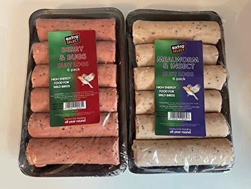 Wild Bird Suet Logs Variety Pack of 2 (12 Logs) - Surrey Feed