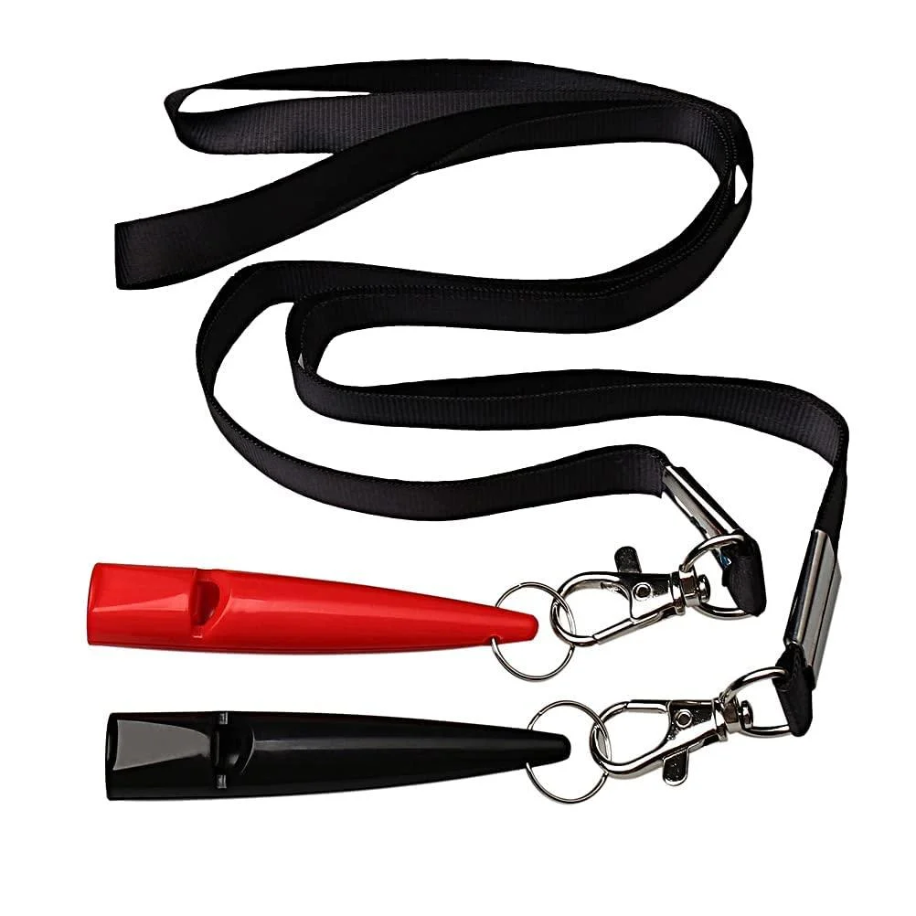 kuou 2 Pcs Professional Dog Whistle 210.5 Plastic Dog Training Whistles with Lanyard High Pitch Dog Whistles for Recall Bark Control
