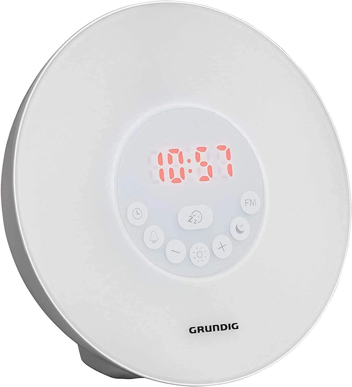 Grundig radio alarm clock with sunrise simulation |Atmospheric light with different LED colors |Waking up through natural sounds or radio |Slumber function