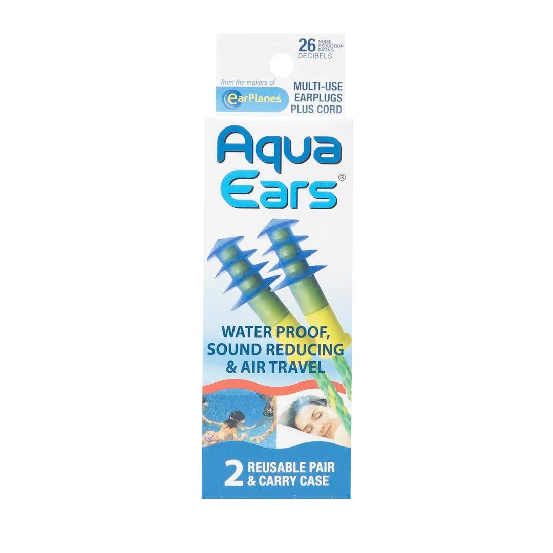 AquaEars Water Proof Earplugs Swimming Sound Reducing (4 Pair) - Aqua Ears
