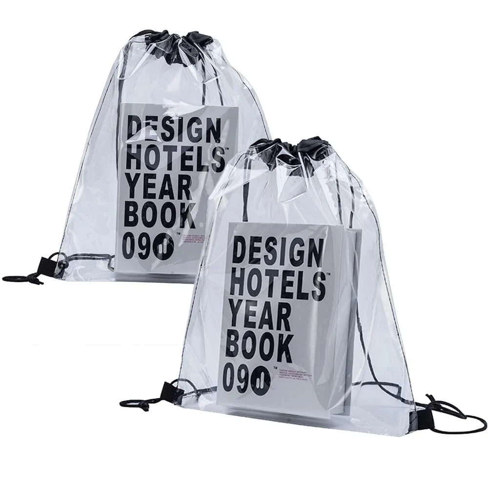 Wuzdy 2 pieces backpack sports bag bag transparent backpack with a transparent cord transparent backpack women water -repellent unisex for school sport gym