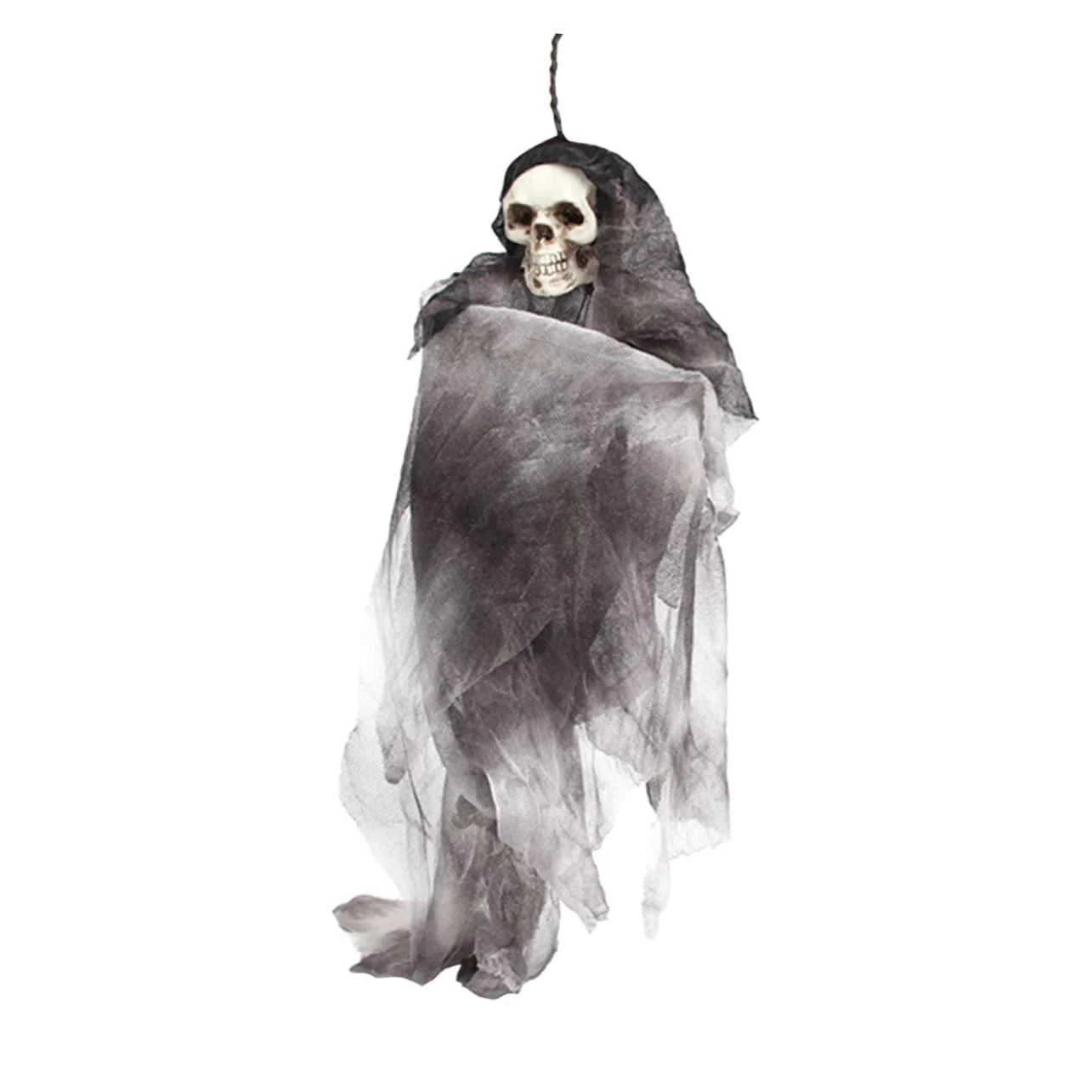 Halloween Decoration Spooky Skull Doll Dollette Halloween Scary Ornaments Hanging Skull Ornament Halloween Pendants Halloween Skeleton Decor Outdoor Hanging Decor Funny Ghost Grey 33.50X10.00X5.00CM - ULDIGI