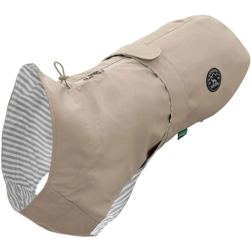 HUNTER dog raincoat Milford with harness and collar opening 75 Taupe 75 Beige
