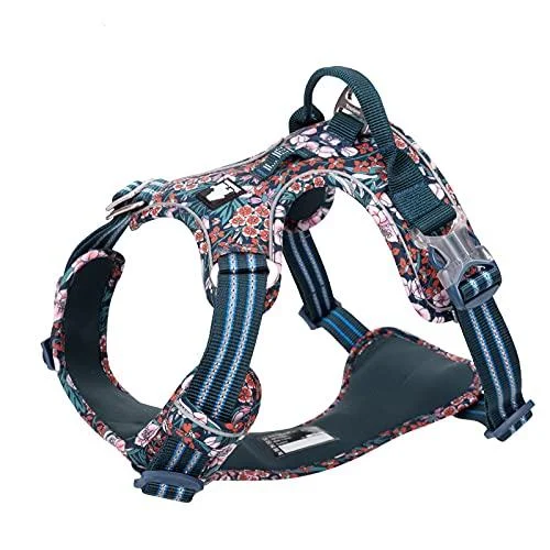 Winhyepet Truelove no-pull dog harness cotton fabric breathable and reflective soft adjustable to run walking walking suitable for small medium-sized cats dogs TLH5655 XL Navy Blazer