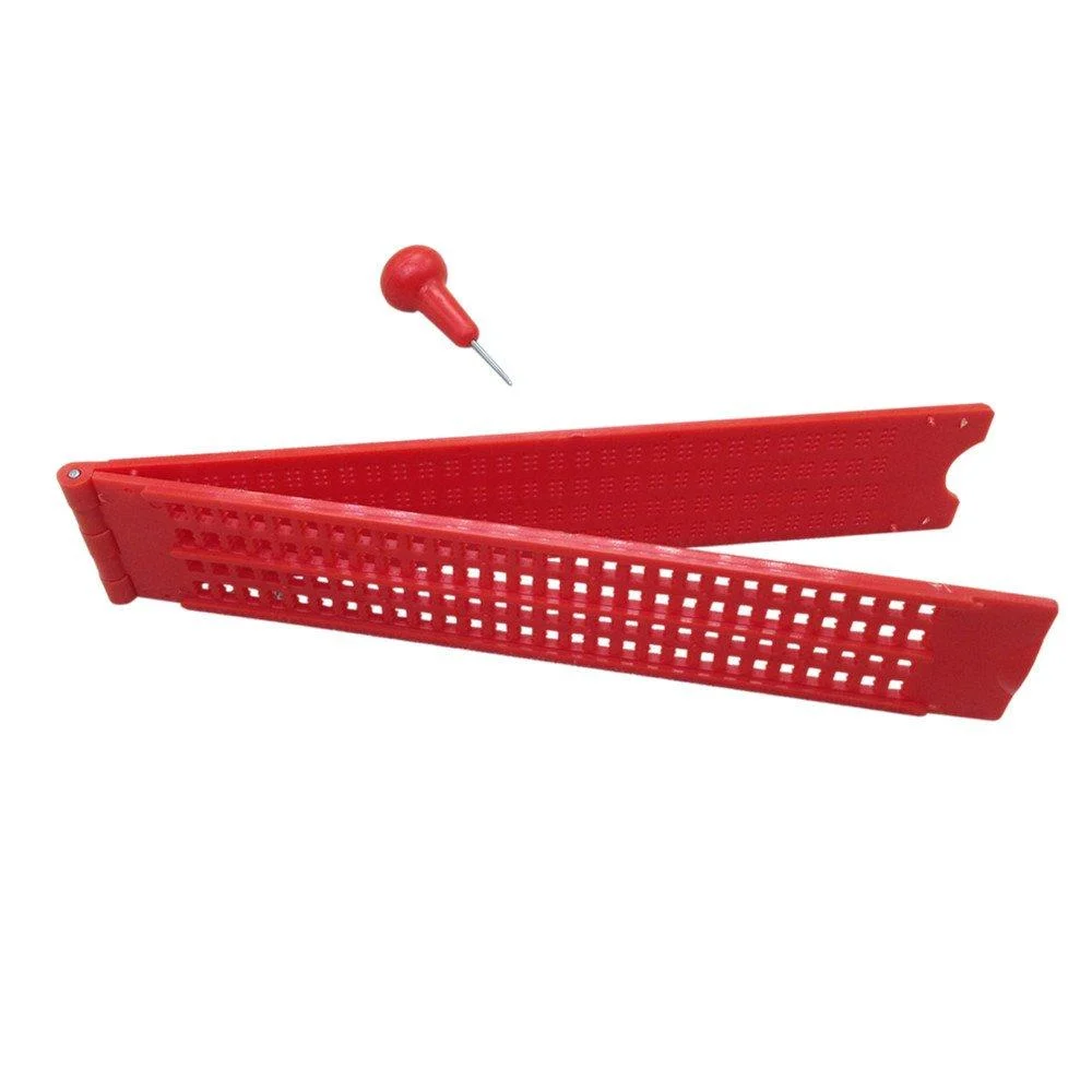 Braille board made of plastic 4 lines x 28 boxes red - VISIONU