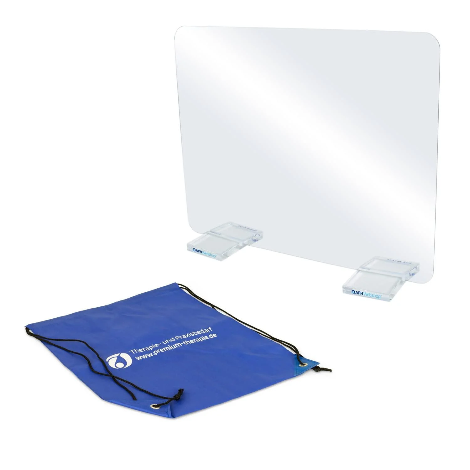 AFH-Webshop T-Spiegel Premium | Medium | 49.5 cm x 38.5 cm | Mirror (feet: transparent | without picture cards) | including carrying bag