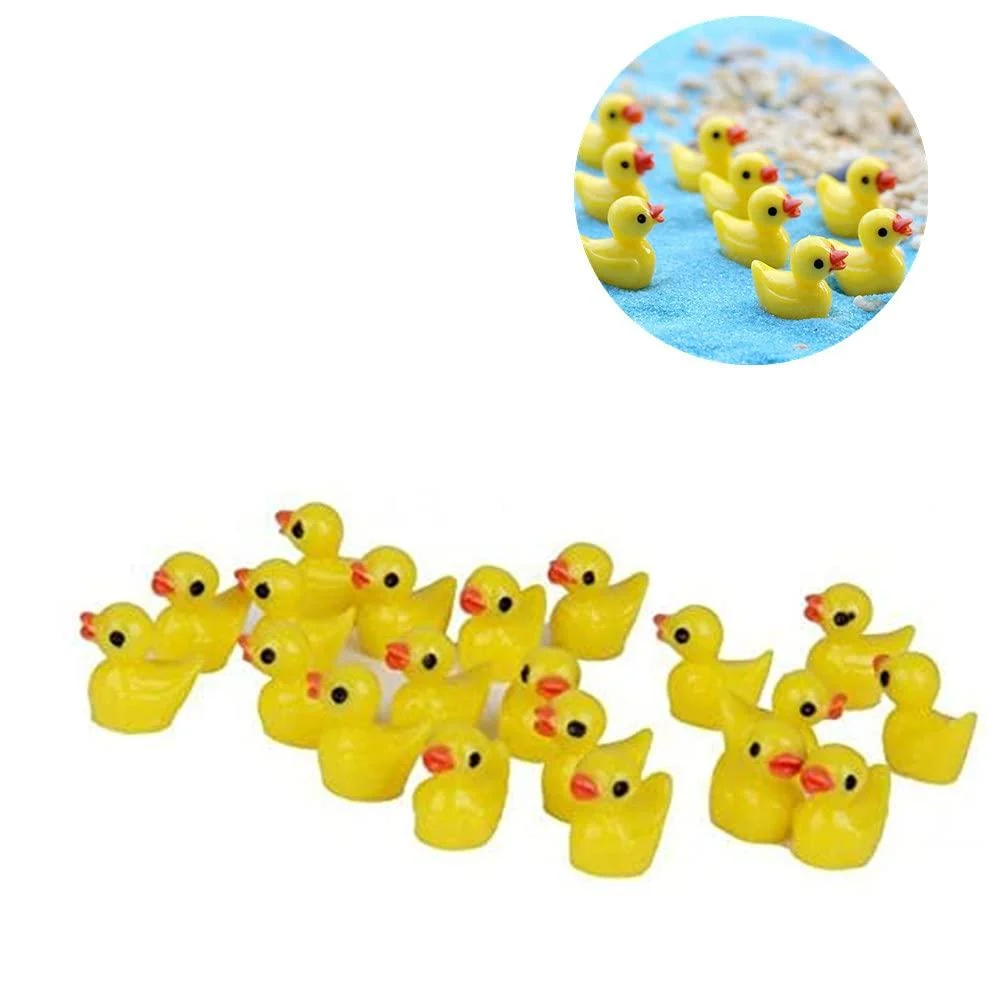 NA 40PCS Miniature yellow ducks micro-landscape scenery aquarium decoration moss bonsai flower pot decorative