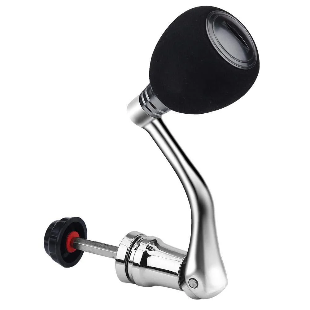 Fishing Reel Handle, Baitcasting Trolling Reel Handle Reel Crank Accessory for Left and Right Handle Silver - Yosoo Health Gear