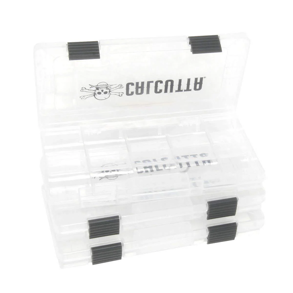 Calcutta 2-Latch Tackle Trays 3 Pack, Fishing Storage Box Organizer Case 3700